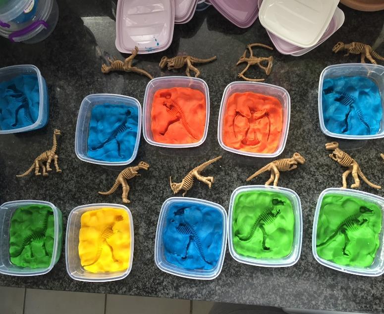 Colourful fossils made by learners